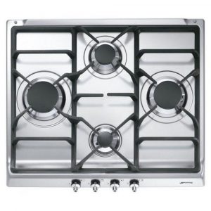 TABLE DE CUISSON GAZ SMEG SER60SGH3 INOX ENCASTREMENT 48X56