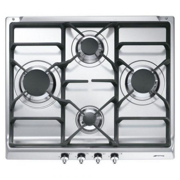 TABLE DE CUISSON GAZ SMEG SER60SGH3 INOX ENCASTREMENT 48X56