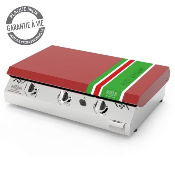 IPARLAPICR001 PLANCHA 3 GEUX GAZ AVEC COUVERCLE MODELE EUSKADI EUSKAL PLANTXA