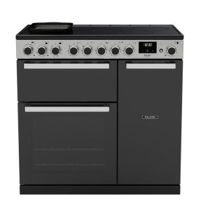 EDDL90EIGBLK/CM-E1 PIANO DE CUISSON EDGE DELUXE TAB IND 90 CM VERRE NOIR CHROME