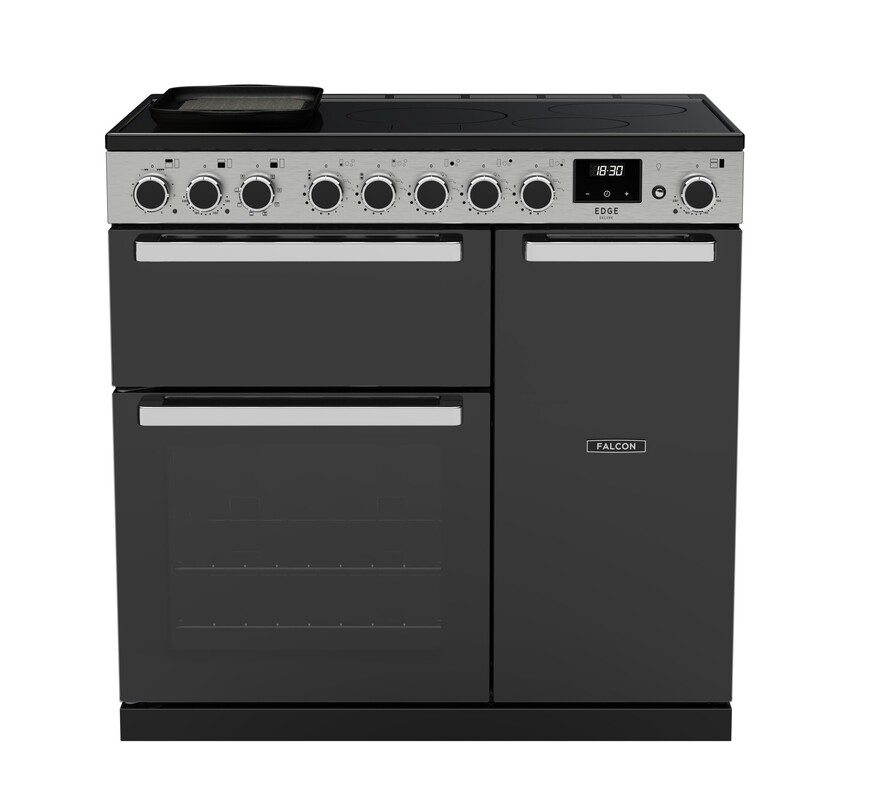 EDDL90EIGBLK/CM-E1 PIANO DE CUISSON EDGE DELUXE TAB IND 90 CM VERRE NOIR CHROME